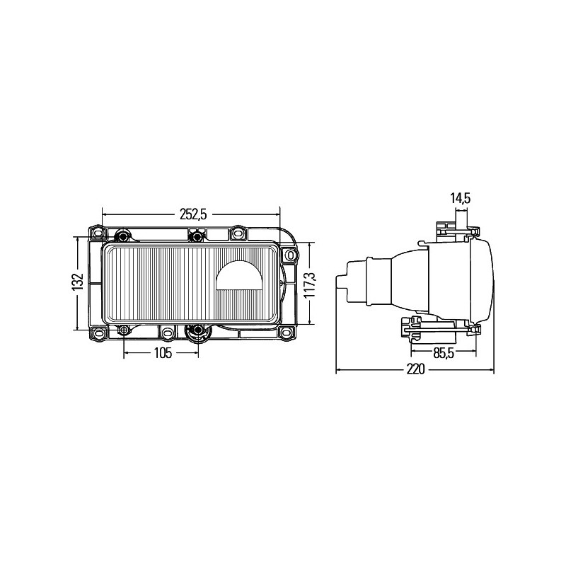 HELLA 1DL 007 872-047 Doppelscheinwerfer/Halogen/DE-Hauptscheinwerfer - 24V