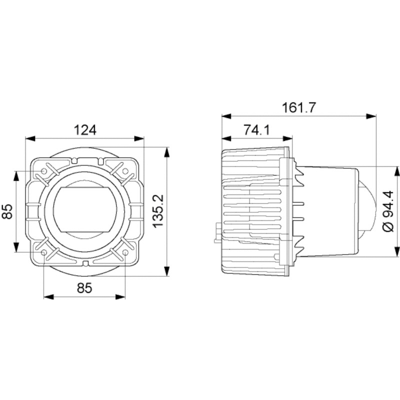 HELLA 1LL 015 318-131 DE/LED-Scheinwerfereinsatz, Hauptscheinwerfer - 90mm Essential L4565 - 12/24V