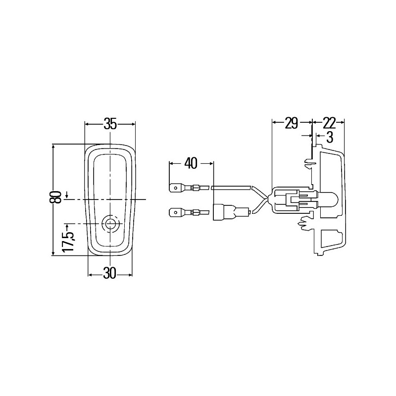 HELLA 2BM 003 548-047 Zusatzblinkleuchte - Halogen - 24V