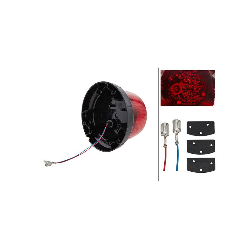 HELLA 2XD 012 480-011 LED-Rundumkennleuchte - KLX1 - 12/24V - rot