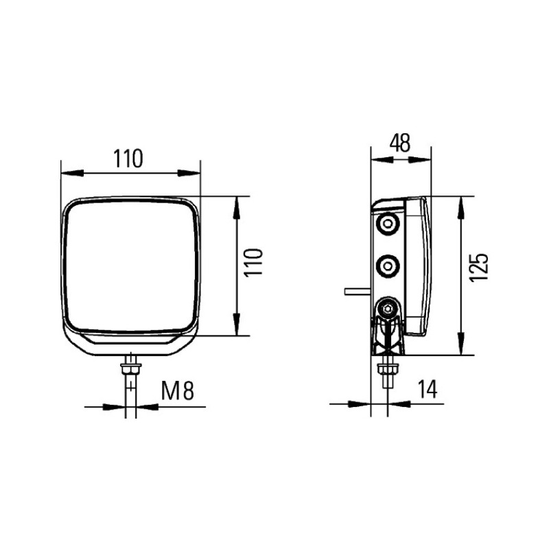 HELLA Rückfahrleuchte ADR 3LED Kabellänge 2000mm
