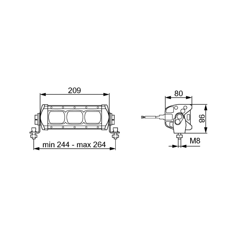 HELLA VALUEFIT 1GE 360 000-002 LED-Arbeitsscheinwerfer - Valuefit Lightbar LBX-220 - 12/24V