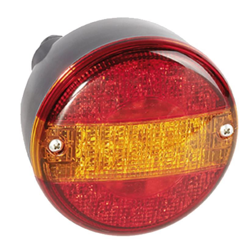 LED - Heckleuchte, 3 - Kammer, rund, 140mm, mit 8 poligem Bajonettanschluss, Ein - Funktion