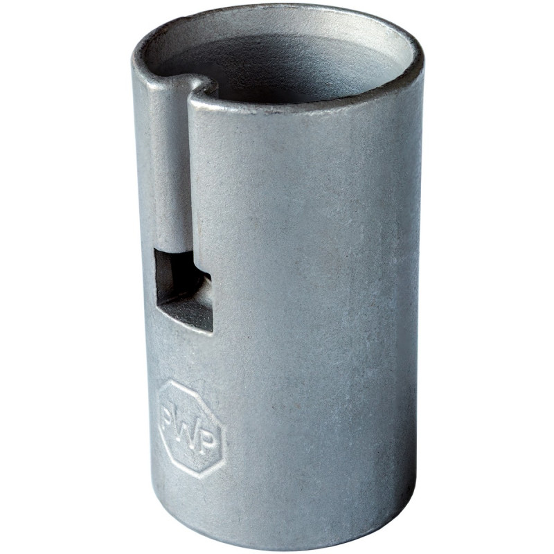 Adapter unten für Alu-Spannrohr 27 mm, Edelstahl, mit Schlitz