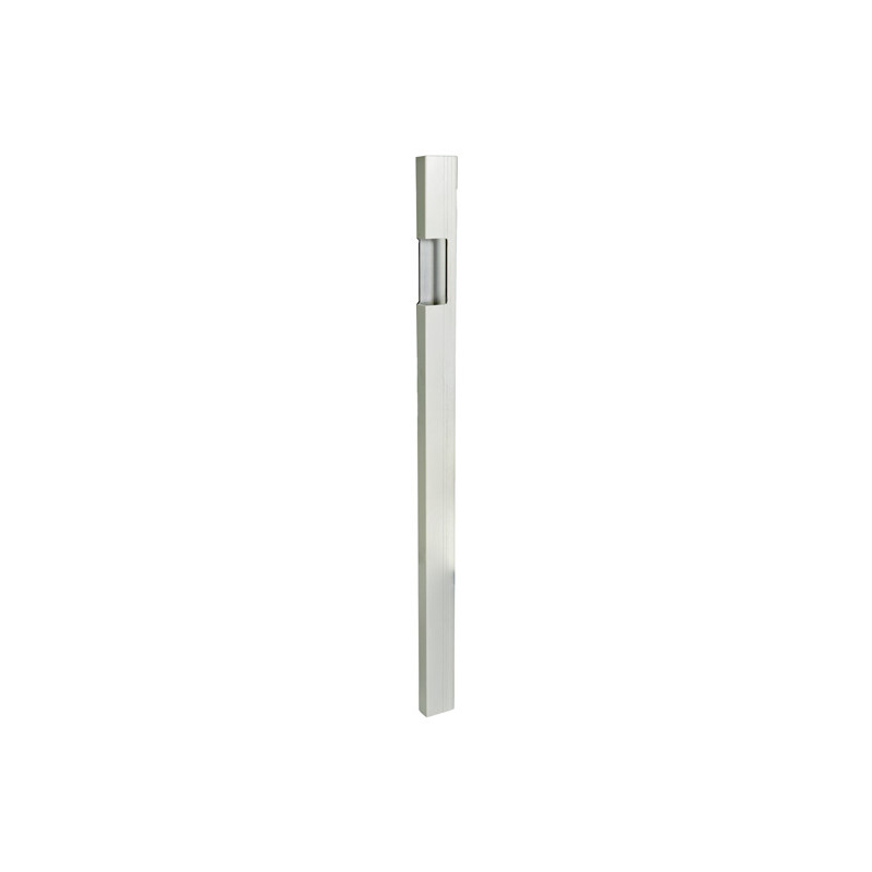 Aluminium Profil 25er Einfassung 621056, 830 mm, rechts, glatte Seite innen, pressblank, gefräst für Paco-Verschluss (2. Kammer, 152 mm von OK bis Mitte Verschluss)