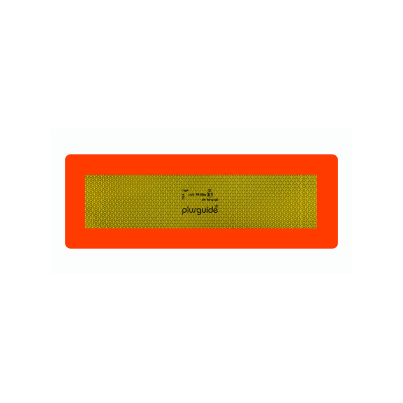 Hintere Kennzeichnungstafel für Anhänger/Sattelauflieger, 565 × 196 mm, Aluminium glatt, Satz à 2 Stück, Typ III, retroreflektierend, Folie gelb RA3/C, Folie rot fluoreszierend,...