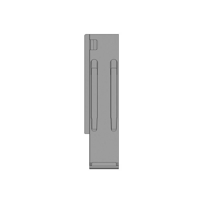 K20 Eckrunge hinten, links, Stahl, microZINQ® 5, 400 mm Nennhöhe, ohne Rückwandverschluss (EV)