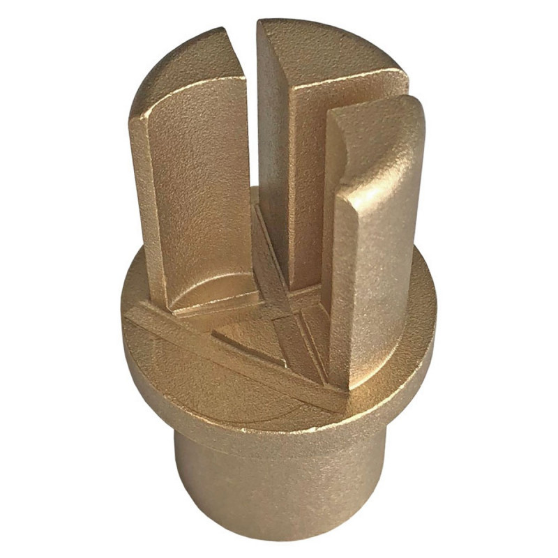 Messingeinsatz unten, für Alu-Spannrohr Ø 34 mm, für Vierkant