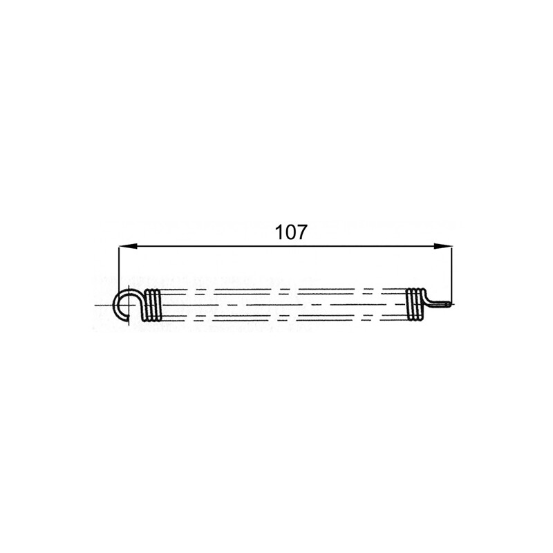 Rückholfeder 107 mm, rostfrei, für Aufbau-Verschluss Ø 22/27 mm