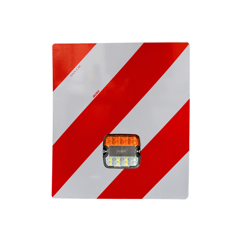 Überbreiten-Warntafel + FABRILcar® 2-K-Leuchte LED, vorne re