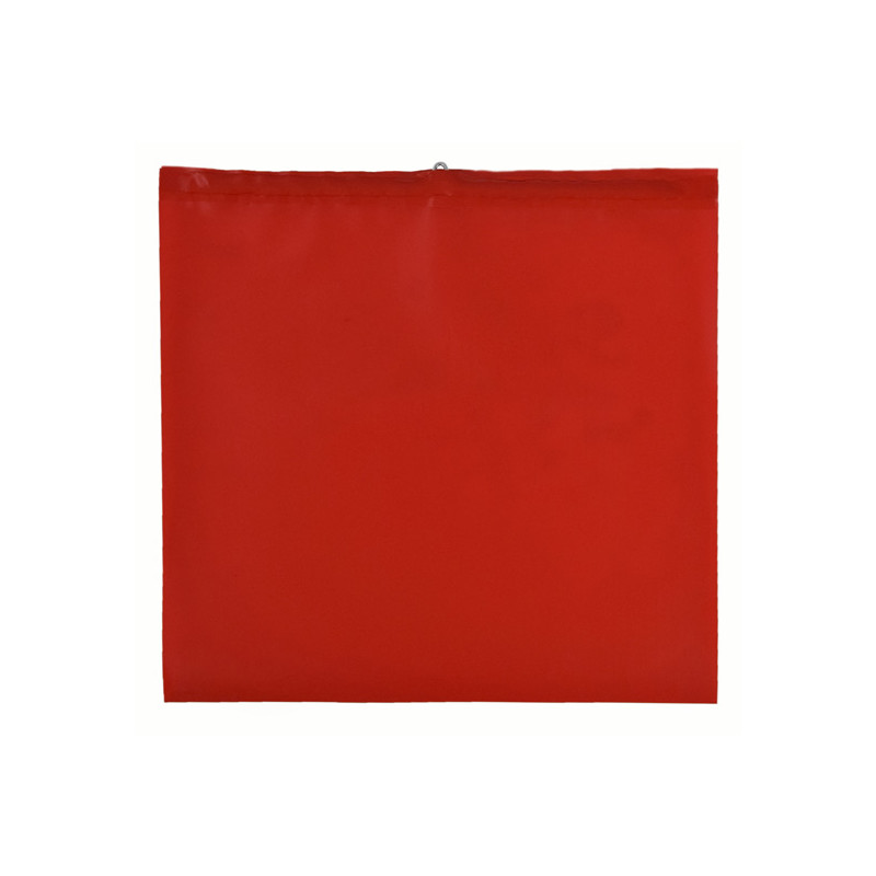 Warnfahne aus Kunststoff, 300 × 300 mm, rot, mit Runddrahtbügel und Befestigungsleine