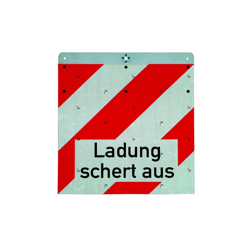 Warnflagge mit Befestigungsleiste, PVC-Gewebe, Typ II, retroreflektierend RA 2/B, weiß-rot, 465 × 425 mm, Warnflagge für Nachläufer (gemäß § 22 Abs. 4 StVO, § 51a Abs. 7 StVZO)