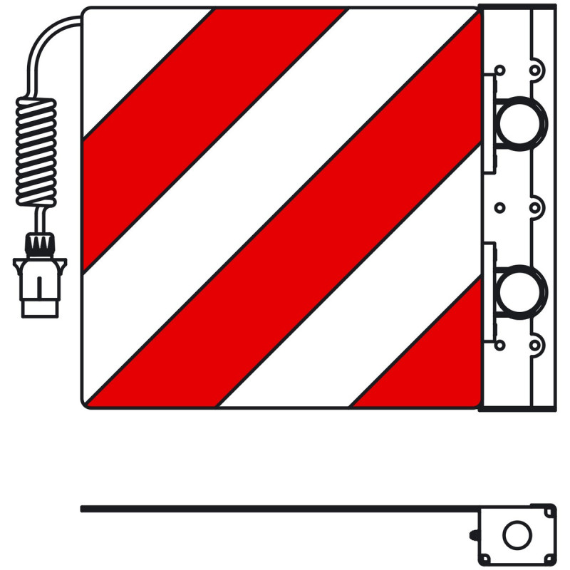 Warntafel f. Überbreite n. DIN 11030, vorne rechts, 423x423 mm