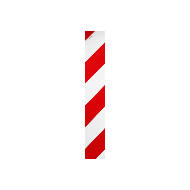 Warntafel starr, 141 × 846 mm, linksweisend, Stahlblech ohne Kantenschutz, Typ I, retroreflektierend RA1/A, weiß-rot