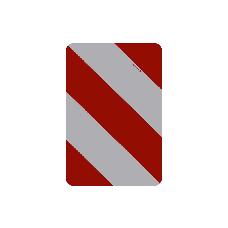 Warntafel starr, 282 × 564 mm, rechtsweisend, selbstklebende Folie, Typ I, retroreflektierend RA1/A, weiß-rot