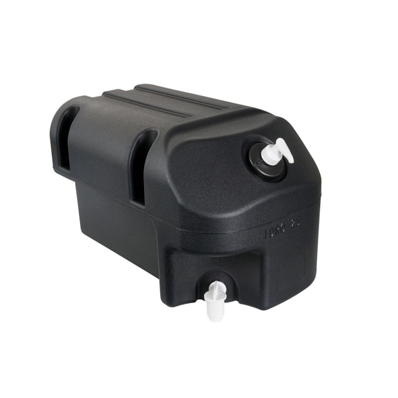 Wassertank 25 Liter aus Polyethylen schwarz mit Seifenspender B x H x T: 300 x 303 x 495