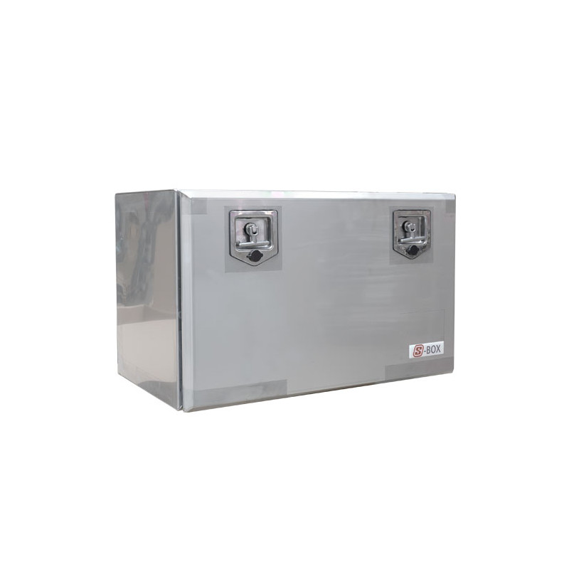 Werkzeugkasten S-Box S, Edelstahl matt, 1,5 mm, 1450 × 500 × 500 mm (b × h × t), 2 Drehriegelverschlüsse (T-Griff) aus Edelstahl, abschließbar, Gummidichtung, Deckelöffnung...