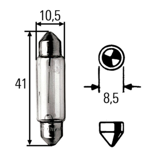 10 Glühlampen Kennzeichenleuchte Halogen HELLA für MAN