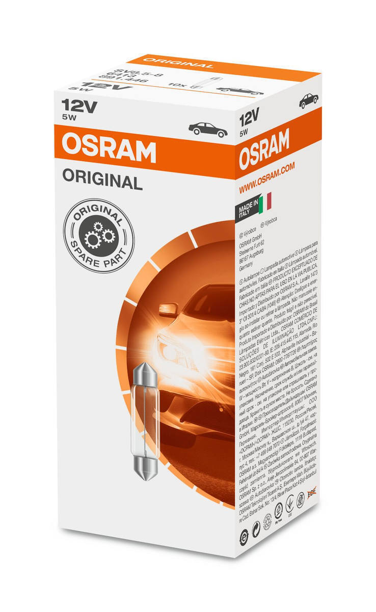 10 OSRAM ORIGINAL FESTOON Signallampen 45lm 5W