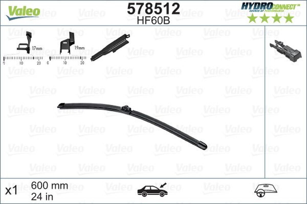 10 Wischblatt 600mm VALEO für FORD C-MAX II