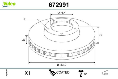 2 Bremsscheibe hinten belüftet VALEO für DODGE RAM 1500
