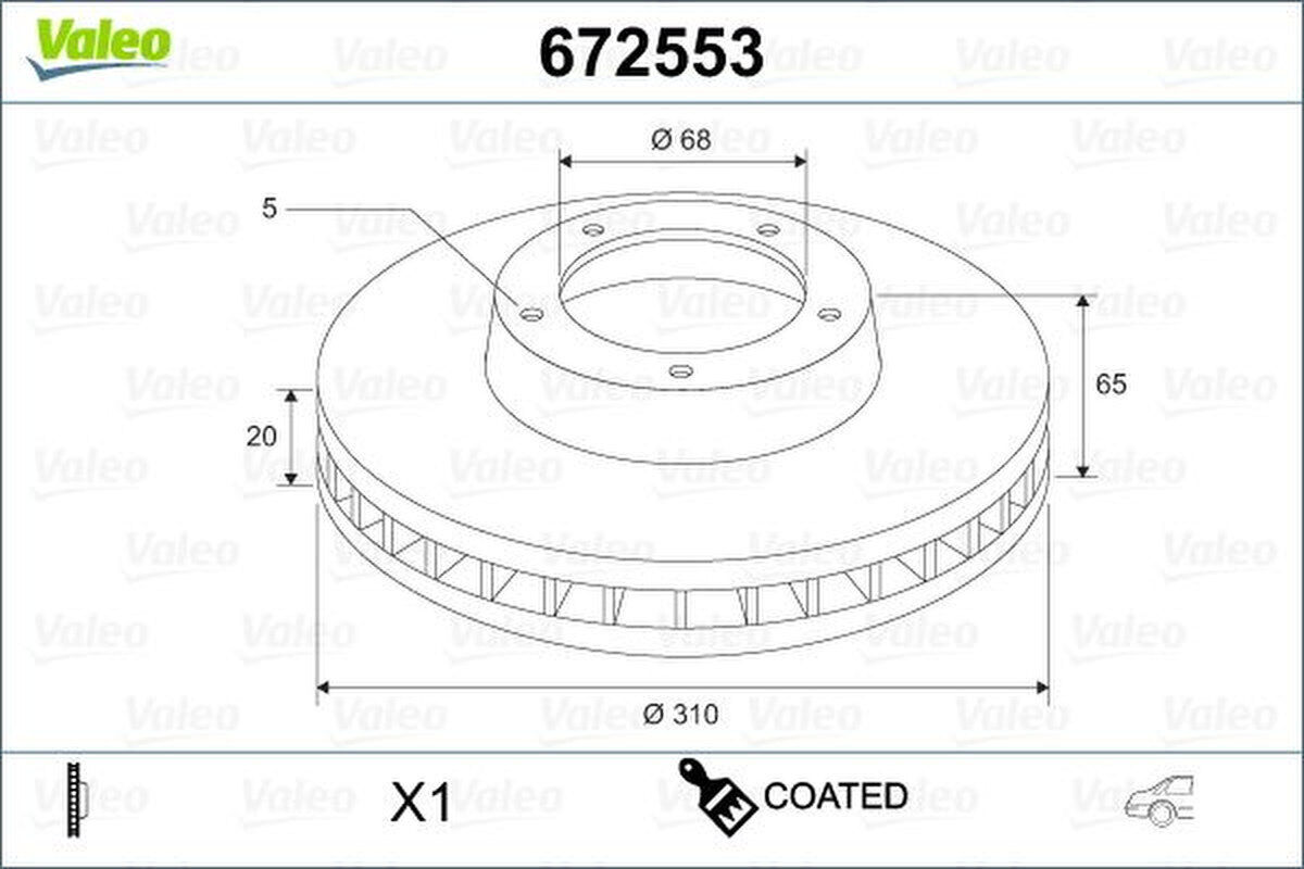 2 Bremsscheibe hinten belüftet VALEO für VOLVO XC90 I