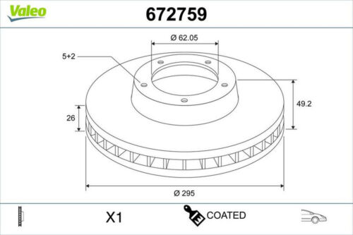 2 Bremsscheibe vorne belüftet VALEO für TOYOTA AVENSIS Stufenheck
