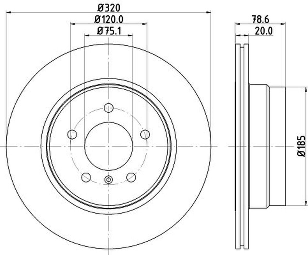 2 Bremsscheiben HELLA für BMW X5 (F15/ F85)