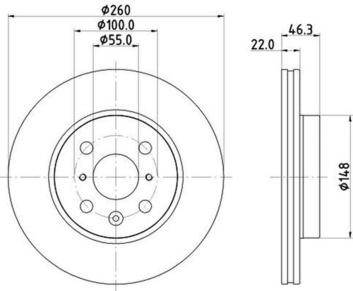 2 Bremsscheiben HELLA für TOYOTA AYGO X