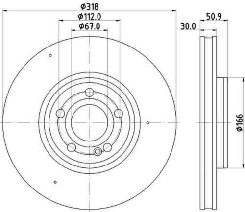 2 Bremsscheiben HELLA PAGID für MERCEDES A-KLASSE