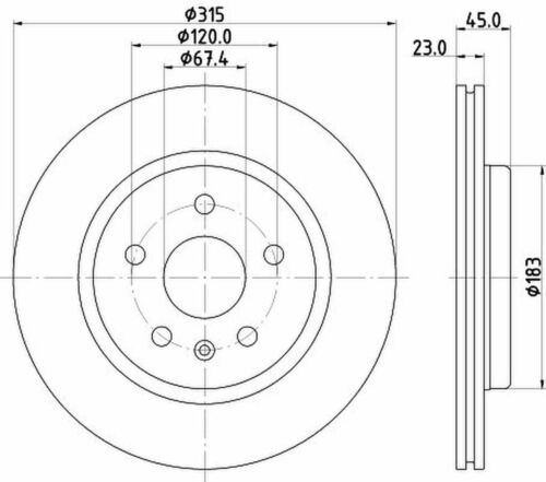 2 Bremsscheiben HELLA PAGID für OPEL INSIGNIA B Grand Sport