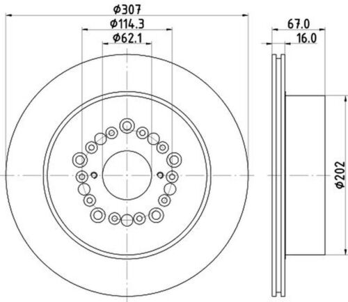2 Bremsscheiben hinten HELLA für LEXUS TOYOTA GS