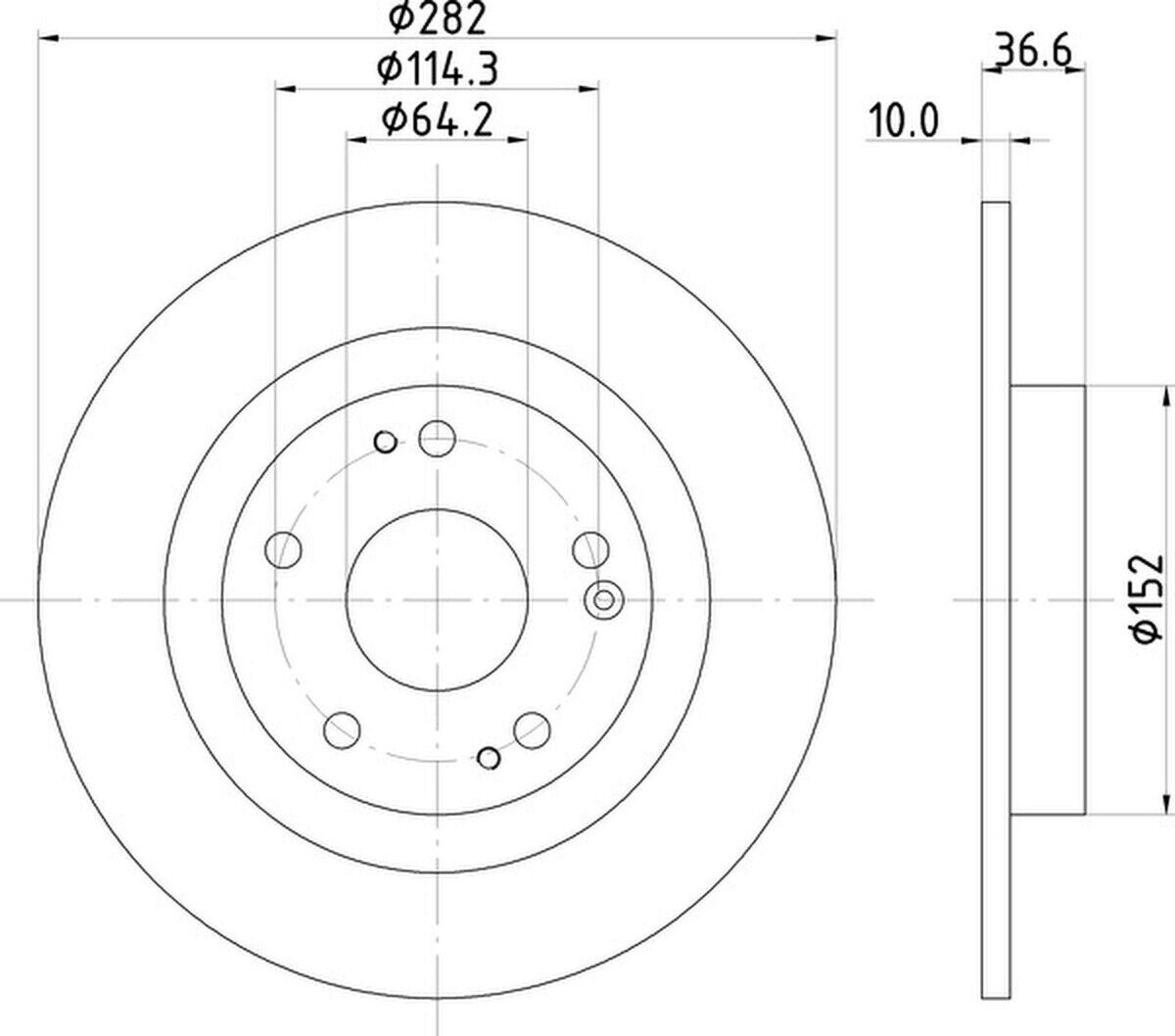 2 Bremsscheiben hinten HELLA PAGID PRO für HONDA CIVIC X Schräg- Stufenheck