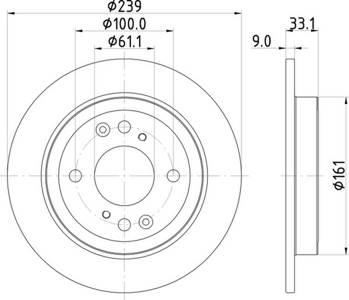 2 Bremsscheiben hinten HELLA PAGID PRO für HONDA JAZZ IV