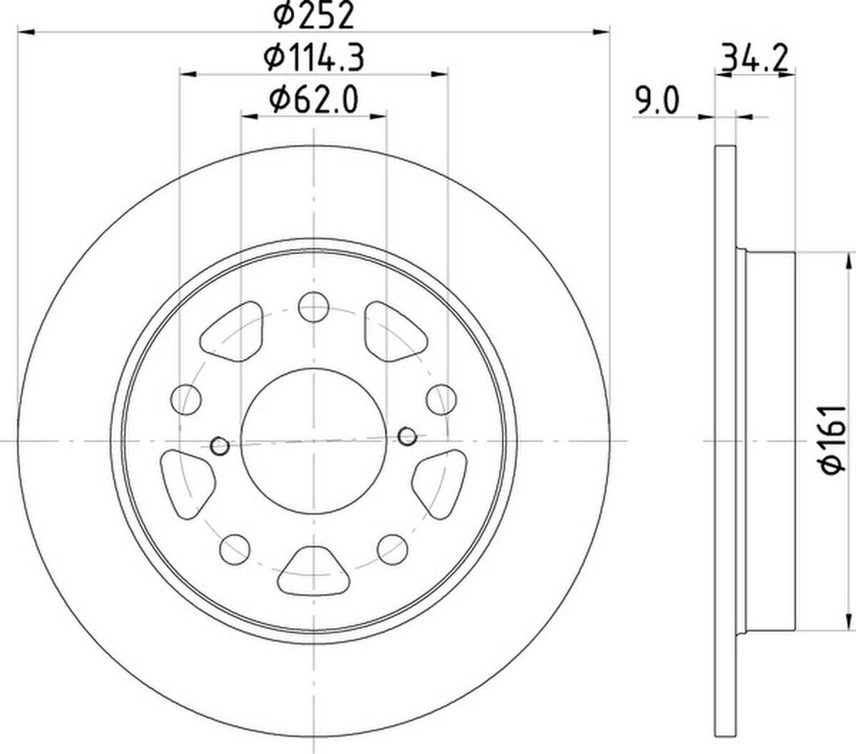 2 Bremsscheiben hinten HELLA PAGID PRO für SWIFT V