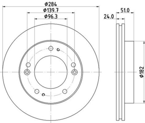 2 Bremsscheiben vorne HELLA für ASIA MOTORS KIA RETONA SPORTAGE SUV Van