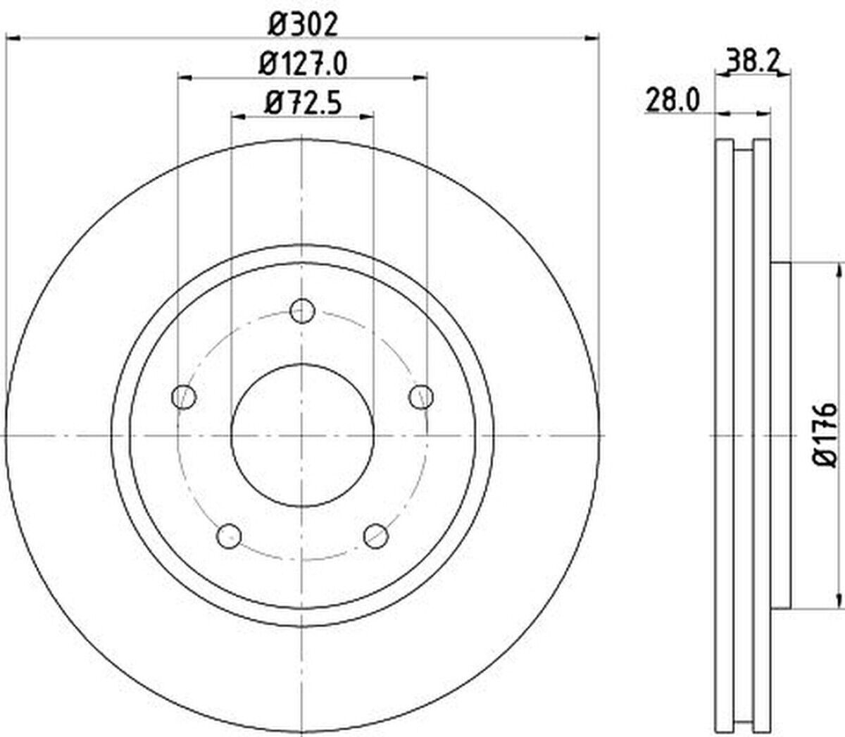 2 Bremsscheiben vorne HELLA für CHRYSLER DODGE FIAT VW GRAND VOYAGER V