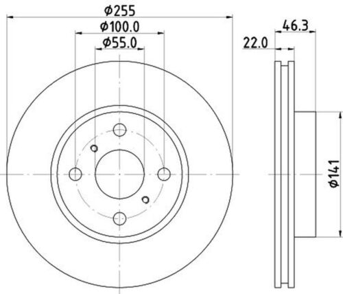 2 Bremsscheiben vorne HELLA für DAIHATSU MAZDA PERODUA SCION TOYOTA