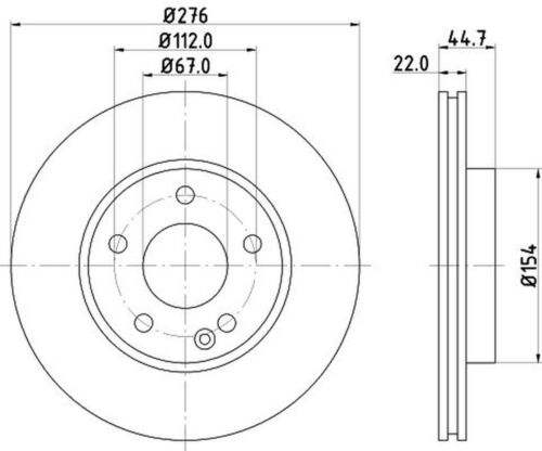2 Bremsscheiben vorne HELLA für MERCEDES A-KLASSE