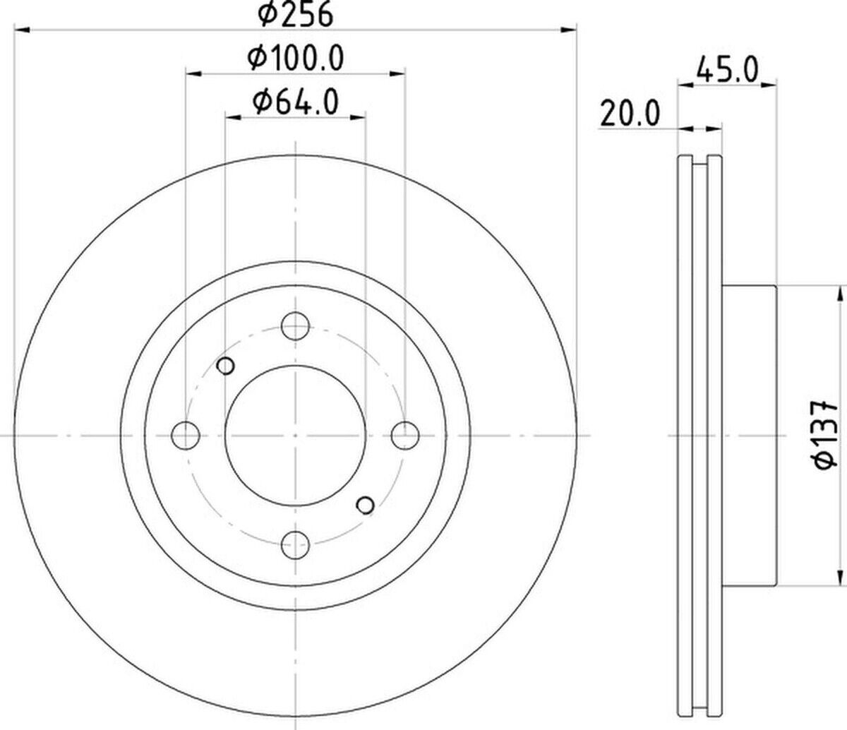 2 Bremsscheiben vorne HELLA PAGID PRO für COLT VI