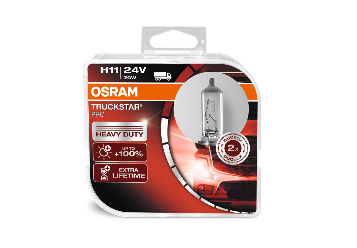 2 OSRAM TRUCKSTAR PRO H11 Halogen-Scheinwerferlampen 24V LKW Lampe
