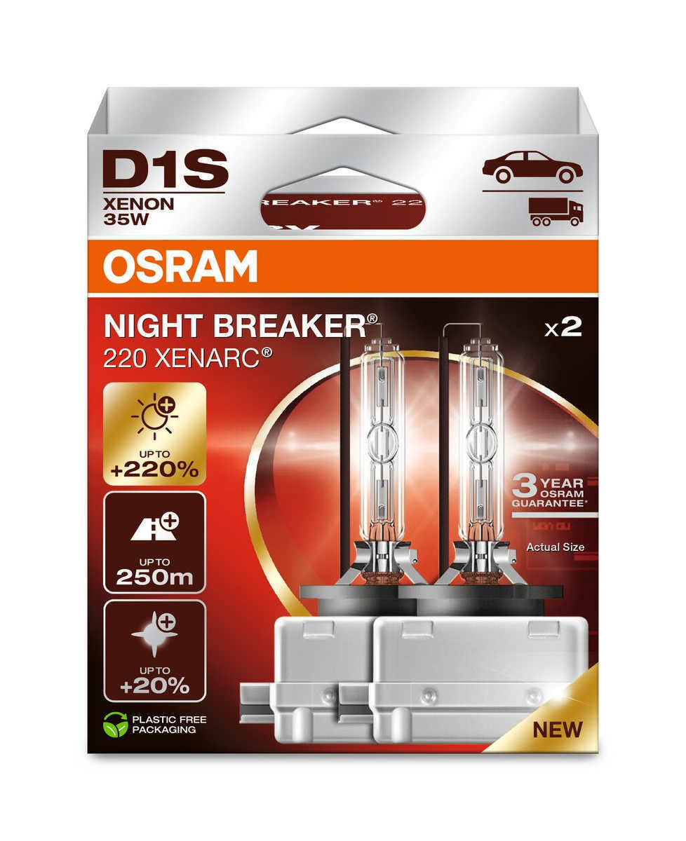 2 OSRAM XENARC NIGHT BREAKER 220 D1S Xenon-Scheinwerferlampen 3200lm