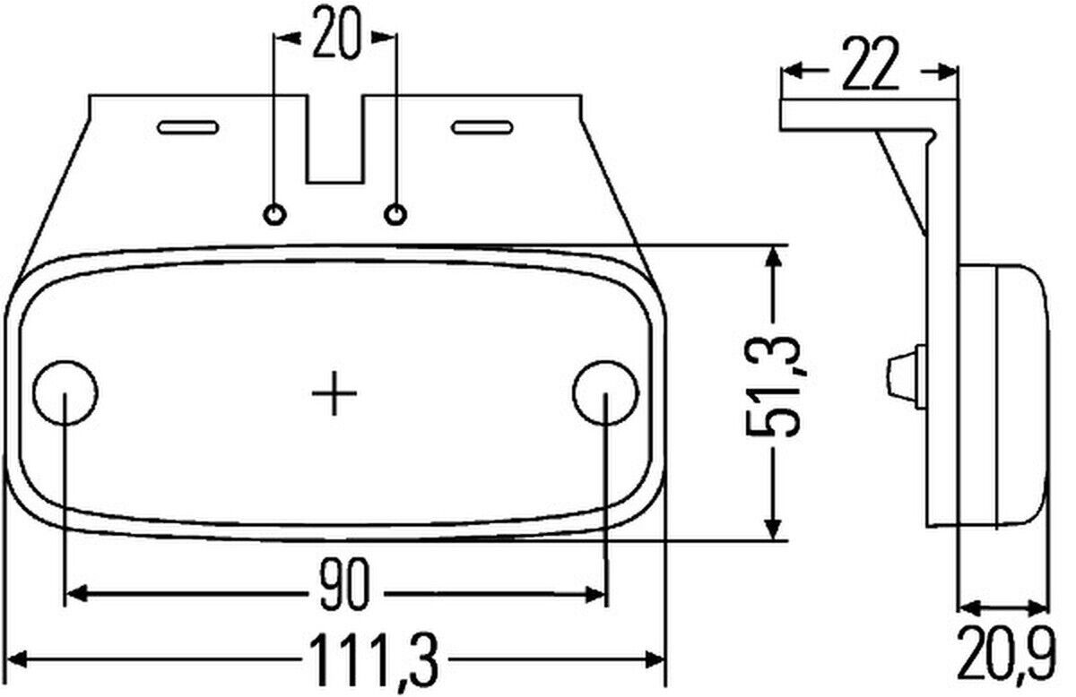 20 Seitenmarkierungsleuchten seitlicher Anbau LED Anbau HELLA 2PS 345 600-157