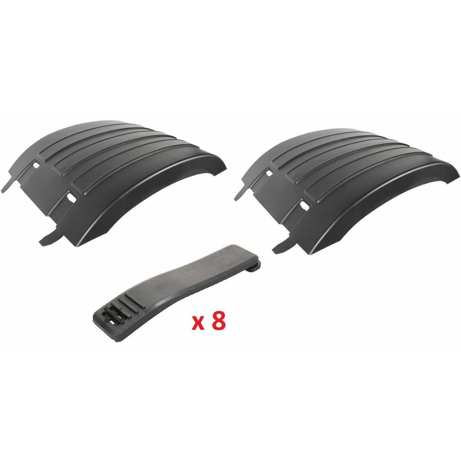 2x Kotflügel passend für Volvo FH13 FM FH12 Hinterachse Mittelteil 8x Spanngumm
