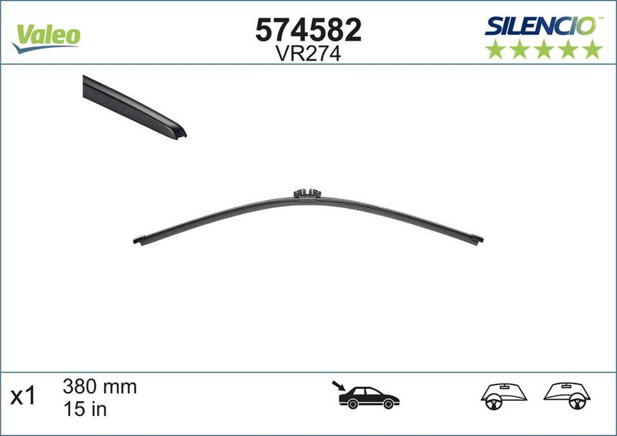5 Wischblatt hinten 380mm VALEO für AUDI A4 B9