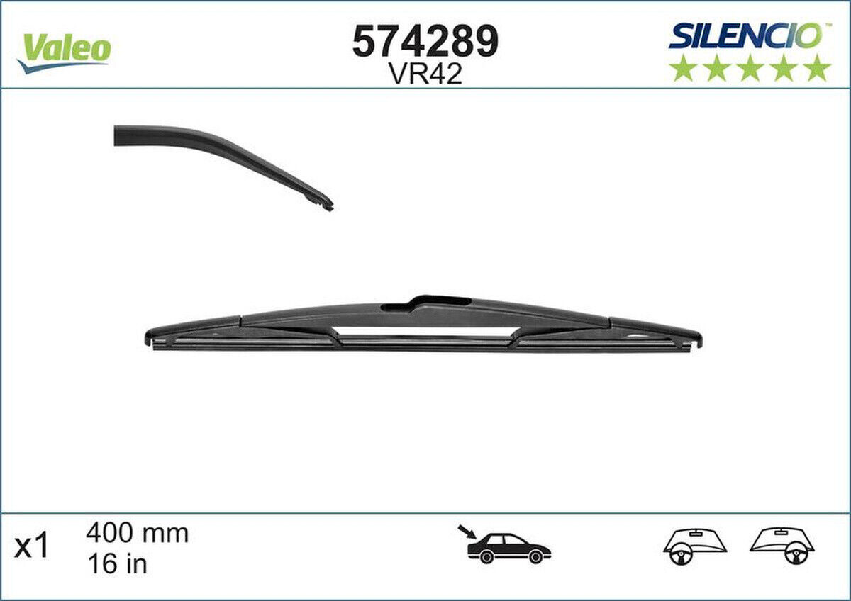 5 Wischblatt hinten 400mm VALEO für PEUGEOT 207/207+ (WA_)