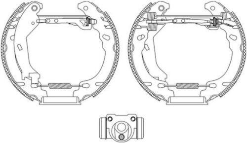Bremsbackensatz hinten HELLA für FIAT FORD 500