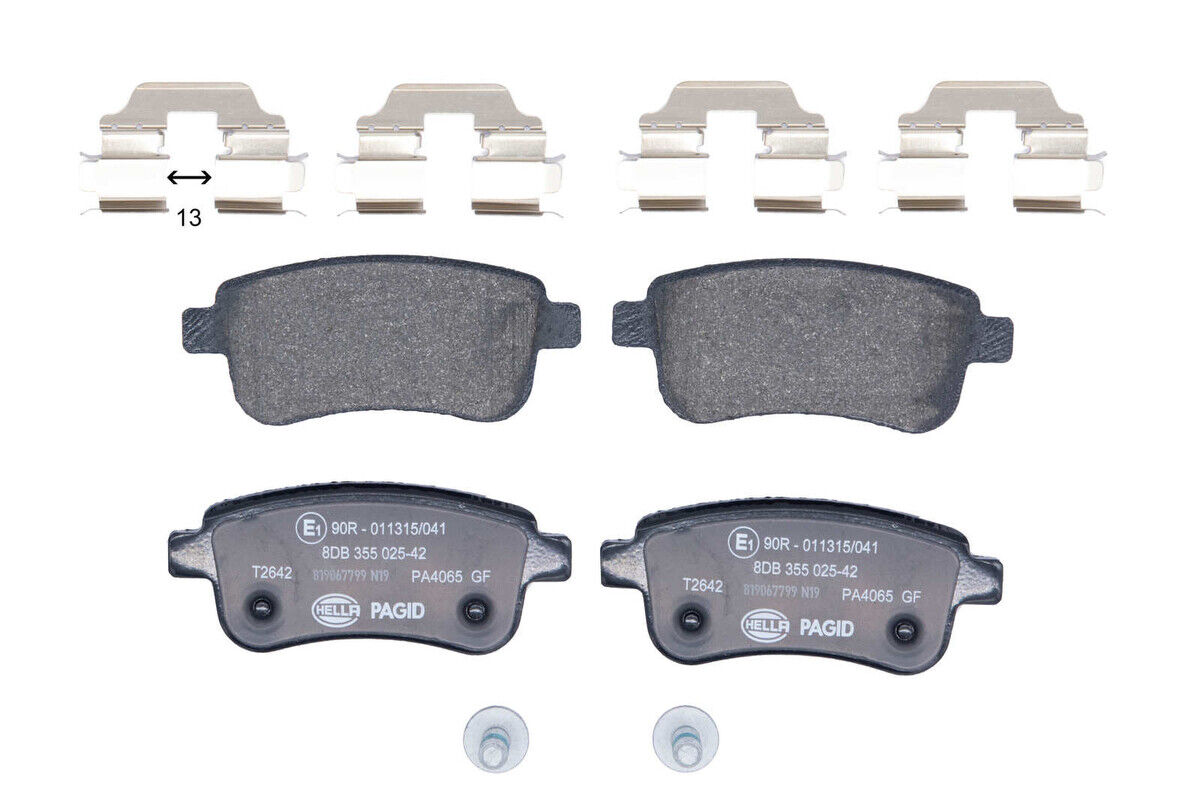 Bremsbelagsatz Bremsscheibe hinten HELLA für RENAULT CAPTUR MEGANE