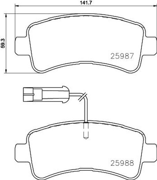 Bremsbelagsatz Bremsscheibe hinten HELLA PAGID für CITROEN OPEL PEUGEOT RAM