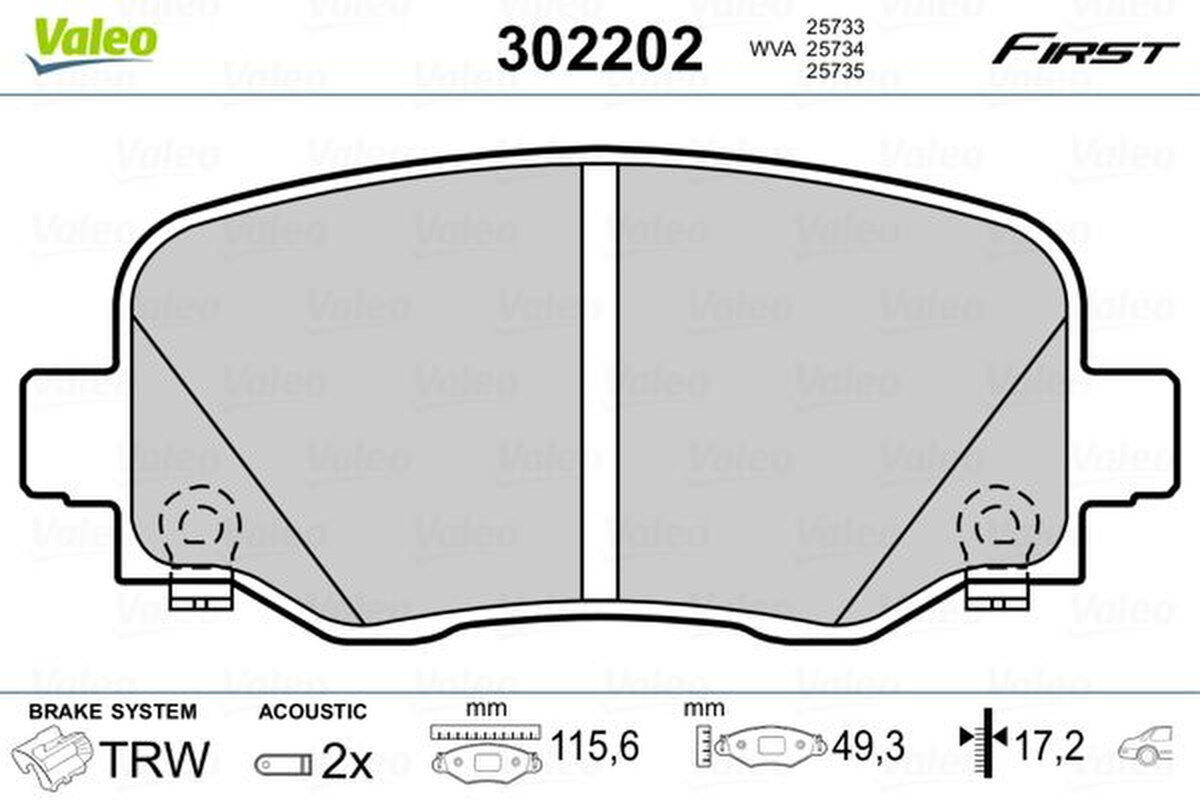 Bremsbelagsatz Scheibenbremse hinten mechanisch VALEO für FIAT 500X (334_)